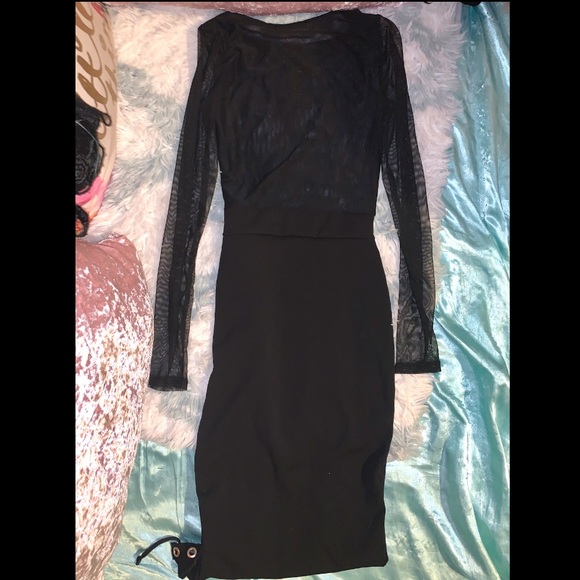 Black Mesh•Lace Up Dress - Picture 5 of 5